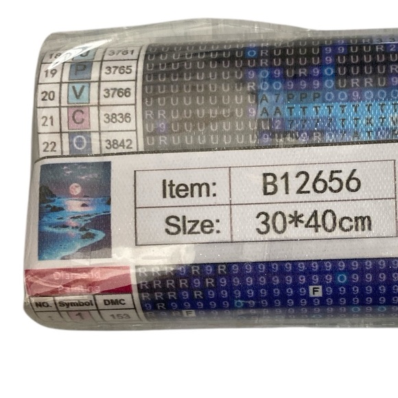 DIY Moonlit Ocean with Glowing Waves Diamond Painting Kit Blue Size 30x40cm - Picture 3 of 10